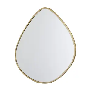 Gold effect Curved Wall-mounted Framed mirror, (H)50.5cm