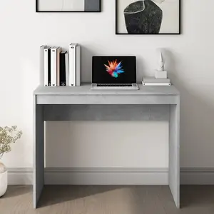 Berkfield Desk Concrete Grey 90x40x72 cm Engineered Wood