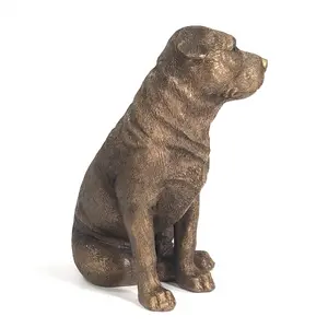 Staffordshire Bull Terrier ornament figurine, Leonardo Reflections Bronzed, gift boxed