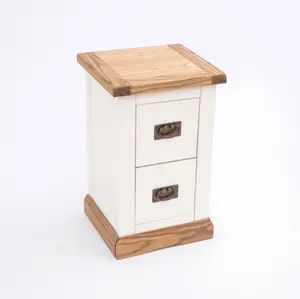 Tropea 2 Drawer Petite Bedside Table Brass Drop Handle