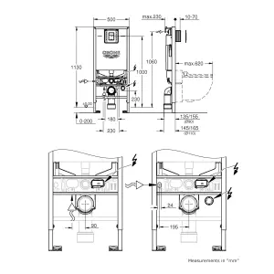 Grohe Sensia arena Alpine White Wall hung Toilet with Soft close seat & Concealed cistern