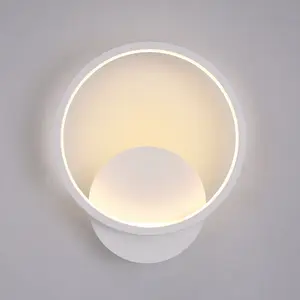 Round Led Wall Light, Warm White 3000K Acrylic Wall Lamp White