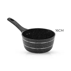 Royalford Milk Pan, 16 Cm Small Multipurpose Saucepan Non-Stick Granite Coating Soup Pot Milk Pan, Easy to Clean