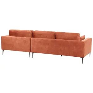 Corner Sofa FLAM Orange Velvet Left Hand