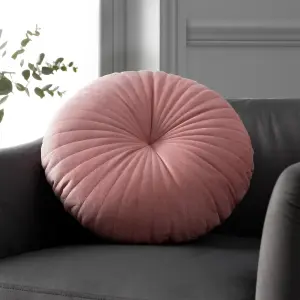 Catherine Lansfield Round Cushion Soft Touch 40x40cm Cushion Pink