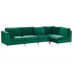 Corner Sofa EVJA Green Velvet Left Hand