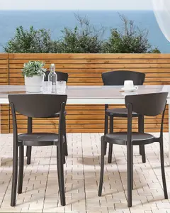 Set of 4 Garden Chairs VIESTE Black