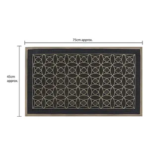 JVL Havana Rubber Pin Doormat, 45x75cm, Circles