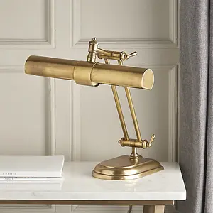 Luminosa Winchester 2 Light Banker Table Lamp Brass, LED E14