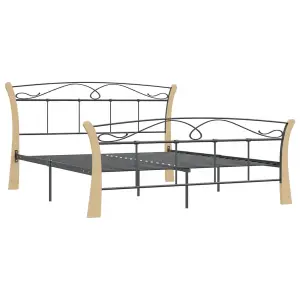 Berkfield Bed Frame Black Metal 140x200 cm