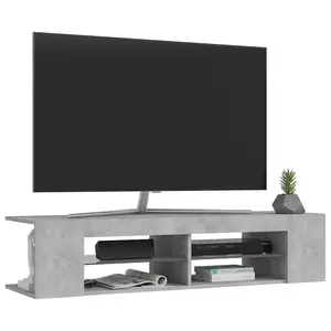 Berkfield TV Cabinet with LED Lights Concrete Grey 135x39x30 cm