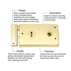 EAI Narrow Rim Sashlock - 150mm - Brass Plated