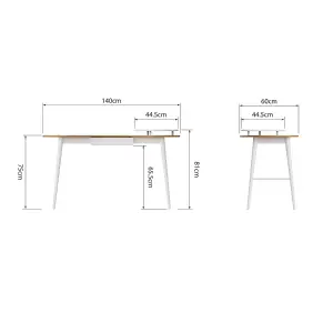 UK HomeLiving Modern Carl Desk Oak