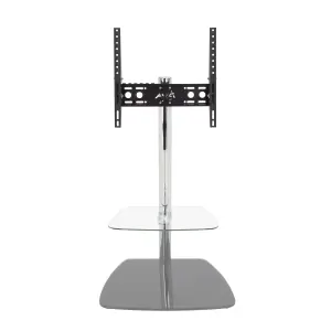 AVF Iseo 60cm Pedestal TV Stand, for TVs up to 55" - Clear & Grey Glass