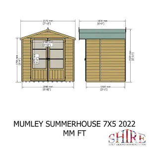 Shire 7x5 Mumley Shiplap Summerhouse Pressure Treated