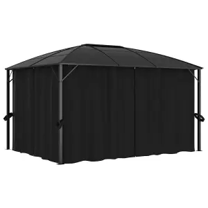 Berkfield Gazebo with Curtains 400x300x265 cm Anthracite