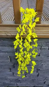 Best Artificial 80cm Yellow Silk Trailing Vine Flower Plant Wedding Garland Ivy