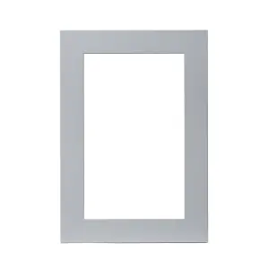 GoodHome Alisma High gloss grey Slab Glazed Cabinet door (W)500mm (H)715mm (T)18mm