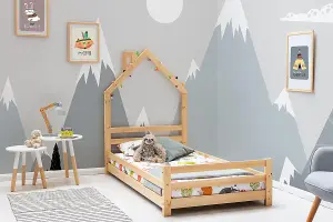 Juni Pine Kids Wooden House Style Single Bed Frame 3ft