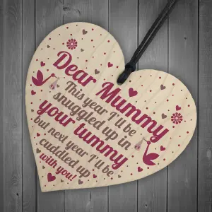 Red Ocean Mummy To Be Decorations Baby Shower Gifts For Mum Friend Gift Wooden Heart From Bump Gifts