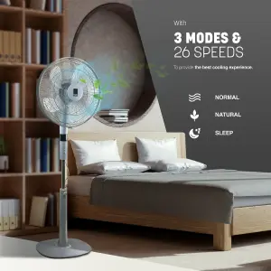 KEPLIN 16 Inch Tower Pedestal Fan 26-Speed, 10 Blades Standing Fan