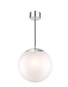 GoodHome Dacite White Chrome effect Pendant ceiling light, (Dia)280mm