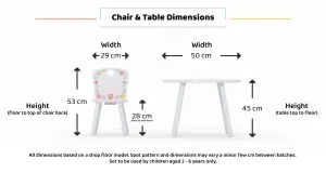 Childrens Country Cottage Table & Chair Set, Preschoolers Study Activity, Kids or Toddlers