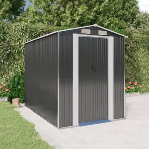 6 ft. W x 9 ft. D Galvanized Steel Apex Garden Shed Anthracite