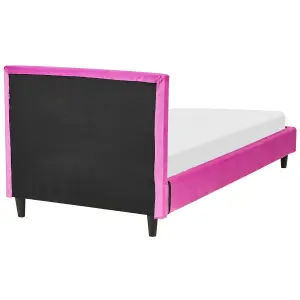 Velvet EU Single Size Bed Fuchsia Pink FITOU