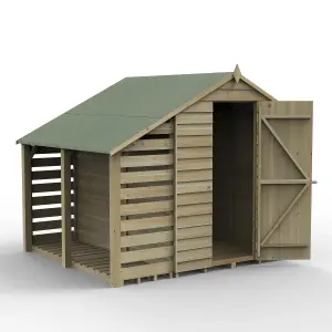 Forest Garden Overlap 7x5 ft Apex Wooden Pressure treated Shed with floor