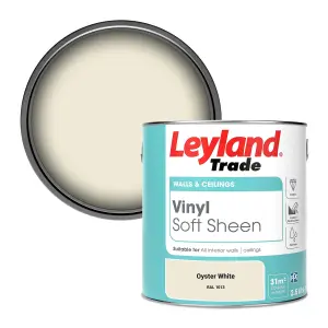 Leyland Trade Vinyl Soft Sheen Walls & Ceilings Emulsion Paint Oyster White (RAL 1013) - 2.5L