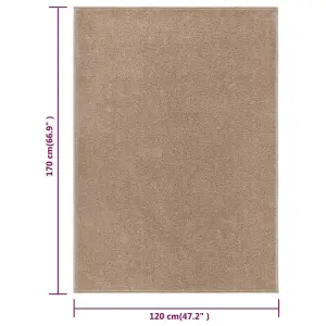 Rug Short Pile 120x170 cm Brown