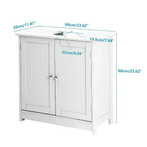 Pedestal Sink Storage Cabinet with 2 Doors Under Sink Cabinet - 60cm x 30cm x 60cm