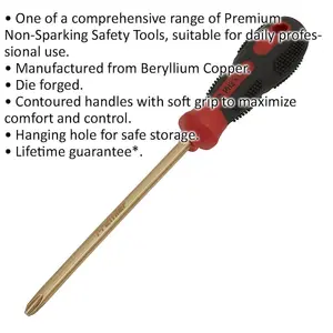 Non-Sparking Phillips Screwdriver with Soft Grip - 150mm Length