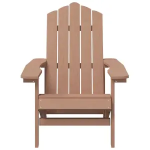 Berkfield Garden Adirondack Chairs with Table HDPE Brown