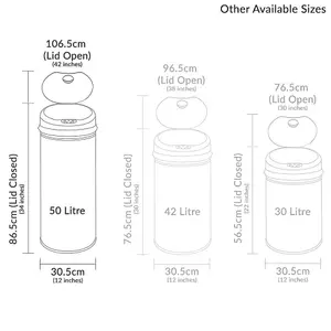 Inmotion 50L Chrome Stainless Steel Auto Automatic Sensor Kitchen Waste Dust Bin