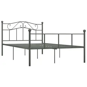 Berkfield Bed Frame Grey Metal 120x200 cm