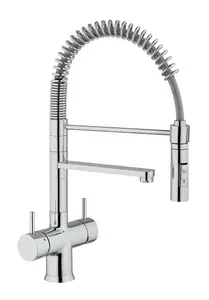 Hommix Miziana Chrome Pull-Out Spray-Hose 3-Way Tap (Triflow Filter Tap)