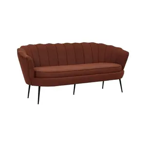 Calais Sofa 3,seater , Rusty Red Fabric