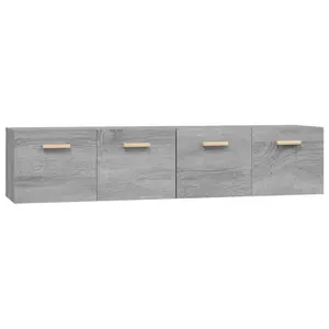 Berkfield Wall Cabinets 2 pcs Grey Sonoma 80x35x36.5 cm Engineered Wood