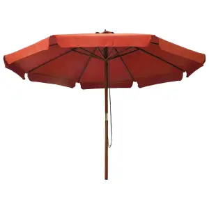 Berkfield Outdoor Parasol with Wooden Pole 330 cm Terracotta