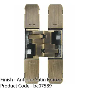 3D Flush Concealed Cabinet Hinge - 180 Degree Opening Wardrobe ANTIQUE BRONZE