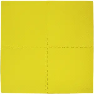 EVA Interlocking Gym/Yoga Mats in Yellow Anti-Fatigue Soft Foam Exercise Play Floor Tiles