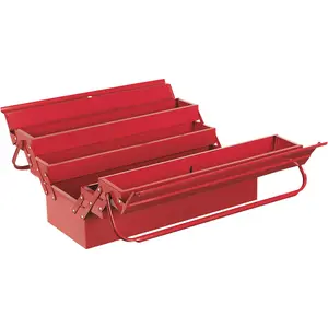 Portable Red Cantilever Toolbox with 4 Trays - 530x210x220mm Tool Storage Solution