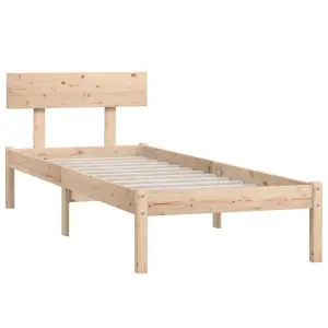 Berkfield Bed Frame Solid Wood 75x190 cm Small Single