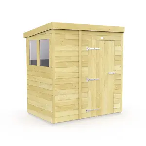 DIY Sheds 6x4 Pent Shed - Single Door With Windows