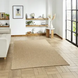 Brown Natural Abstract 2mm Thick Rug, Stain-Resistant Outdoor Rug for Patio, Decks, Balcony, & Garden-120cm X 170cm