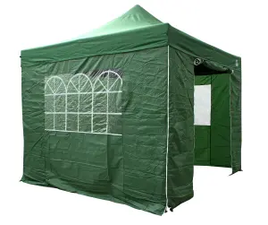 All Seasons Gazebos 3x3 Full Waterproof Pop Up Gazebo with 4 Heavyweight Side Panels and Accessories Green