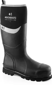 Buckbootz Bbz6000bk Black Safety Wellington Boots