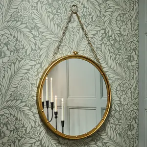 Vintage Style Luxury Decorative Gold Mirror Circular Bathroom, Bedroom Bird Mirror Wall Mirror H64cm x W60cm